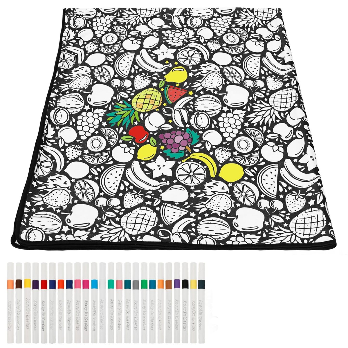 DIY Coloring Blanket with Markers, Color Your Own Blankets, Customizable Washable Diys Colorings Blanket Kits, You Can Color Fuzzy Velvet, Creative Diys Colorings Blankets for Adults