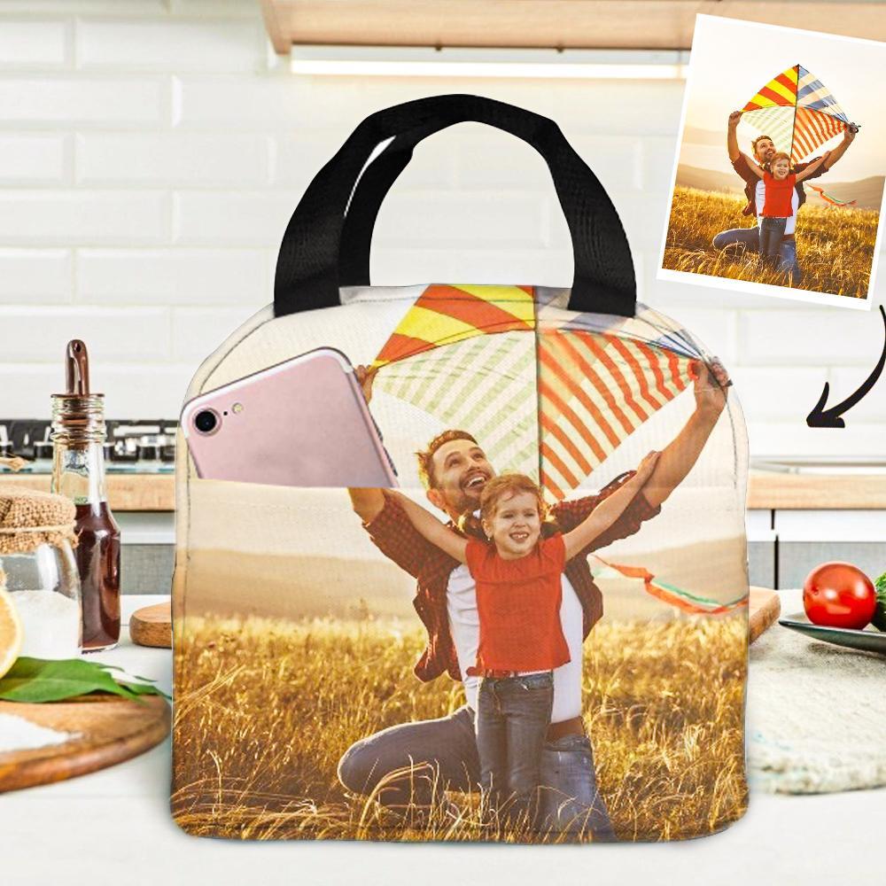 Back To School Personalized Photo Insulation Lunch Bag, Back To School Gifts For Boys Customized Lunch Box - Get Photo Blanket