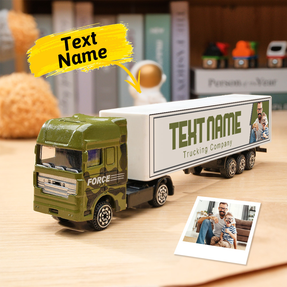 Personalized Toy Truck, Customized With Name On The Side of The Truck: Birthday, Christmas, Any Event for Him - Get Photo Blanket