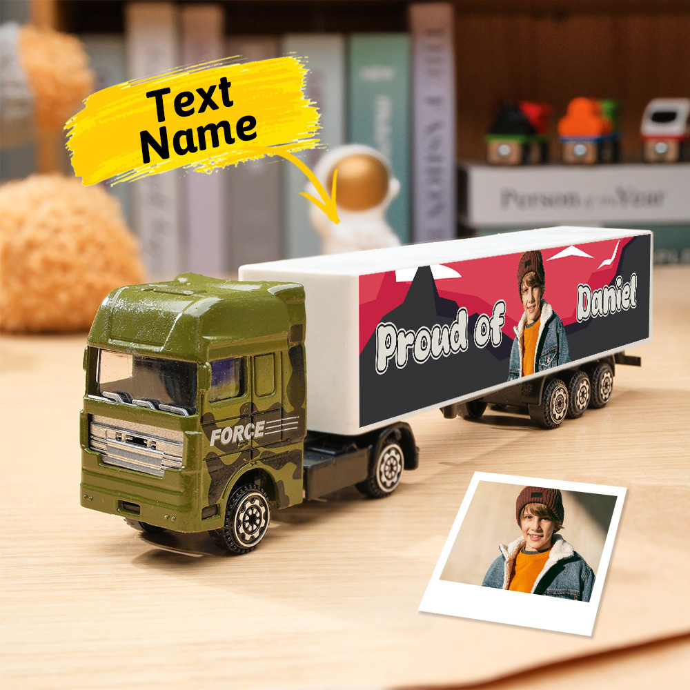 Customized With Name On The Side of The Truck Personalized Toy Truck: Birthday, Christmas, Any Event for Him - Get Photo Blanket