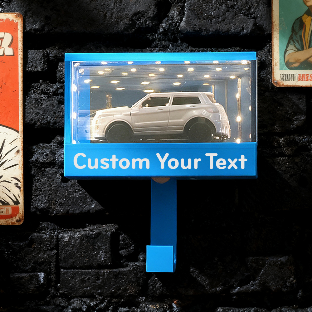 Mini Garage Key Holder for 1:64 Scale Cars Wall Mount Display Gift for Car Lovers - Get Photo Blanket