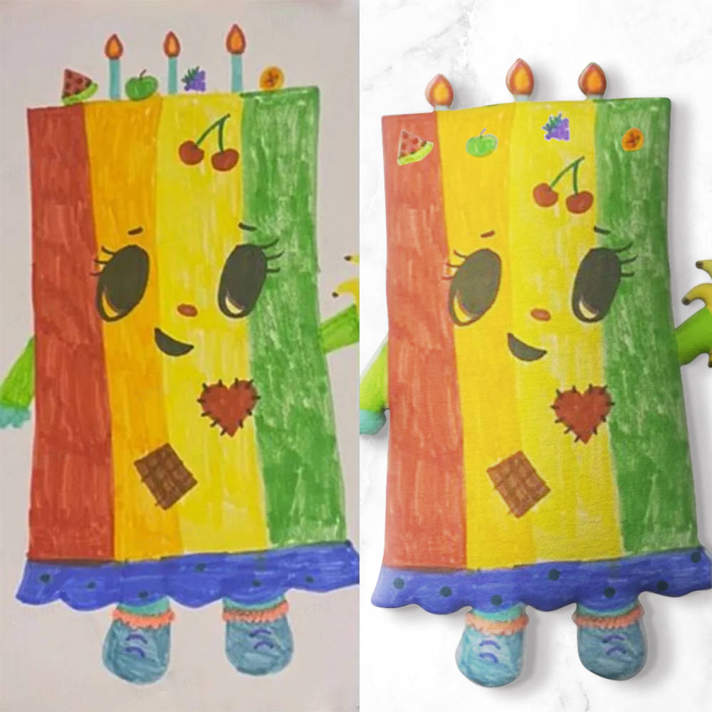 Turn Drawings into Personalized Plushies Custom Photo-to-Plush Replicas for One-of-a-Kind Kids' Gifts 15in