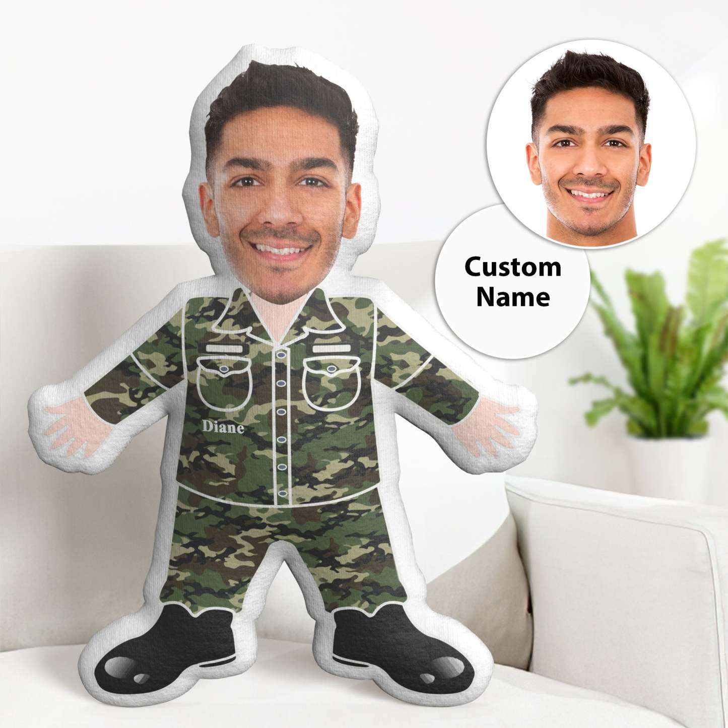 Custom Pillow Face Body Pillow Personalized Soldier Man Pillow Gift