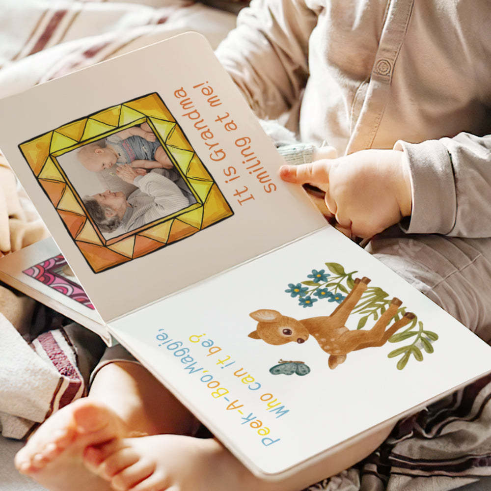 Personalized Children's Book Baby Family Member Cognitive Book Custom Name and Content - Get Photo Blanket