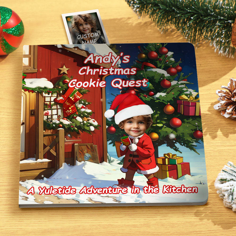 Custom Name and Face Christmas Book Christmas Gifts for Baby - Get Photo Blanket