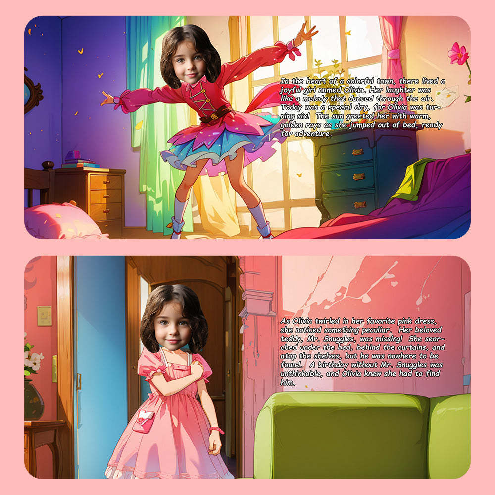 Custom Name and Face Birthday Book Gifts for Baby - Get Photo Blanket