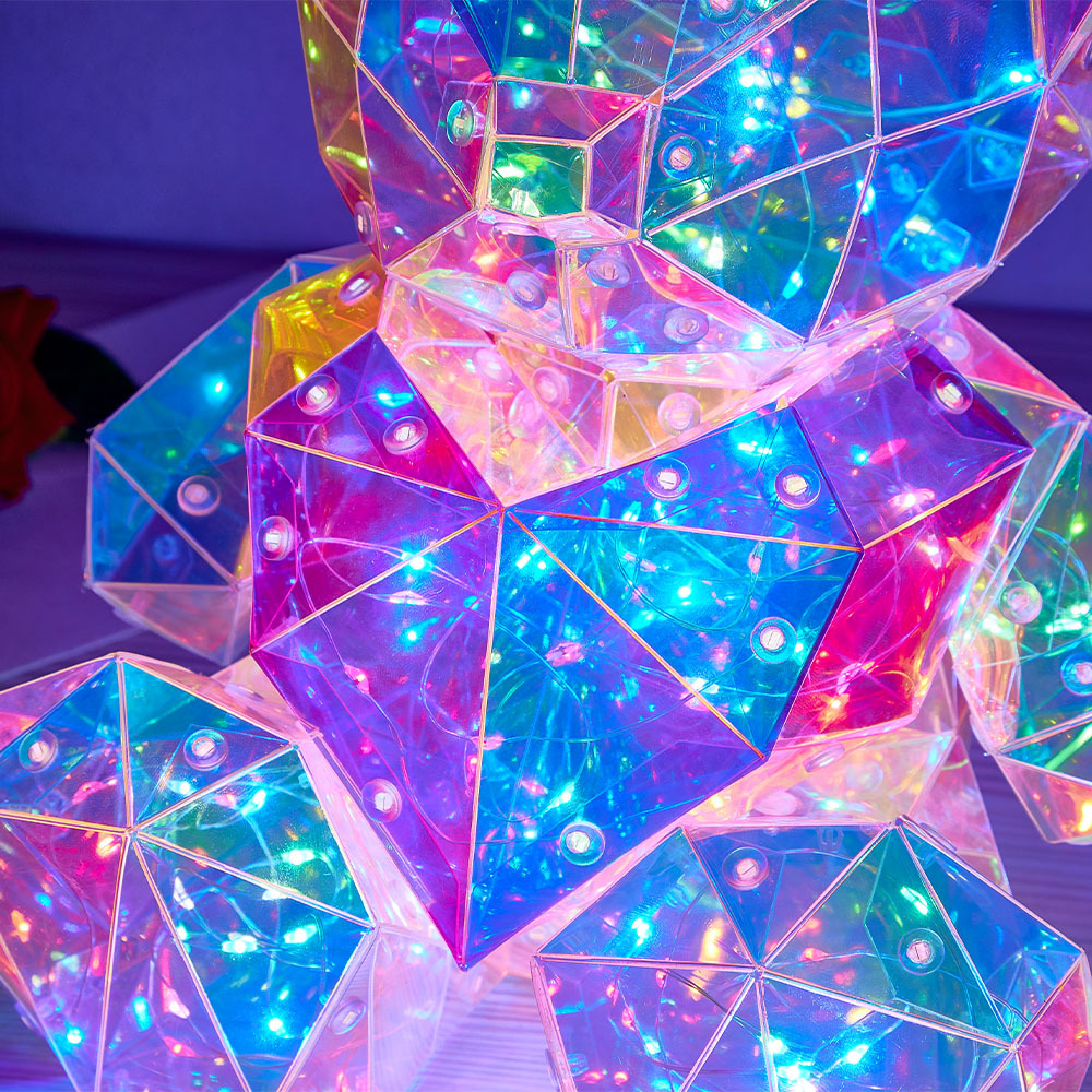 Galaxy Led Bear Holographic Iridescent Lights Glowing Galaxy Bear Valentine's Day Gift - Get Photo Blanket