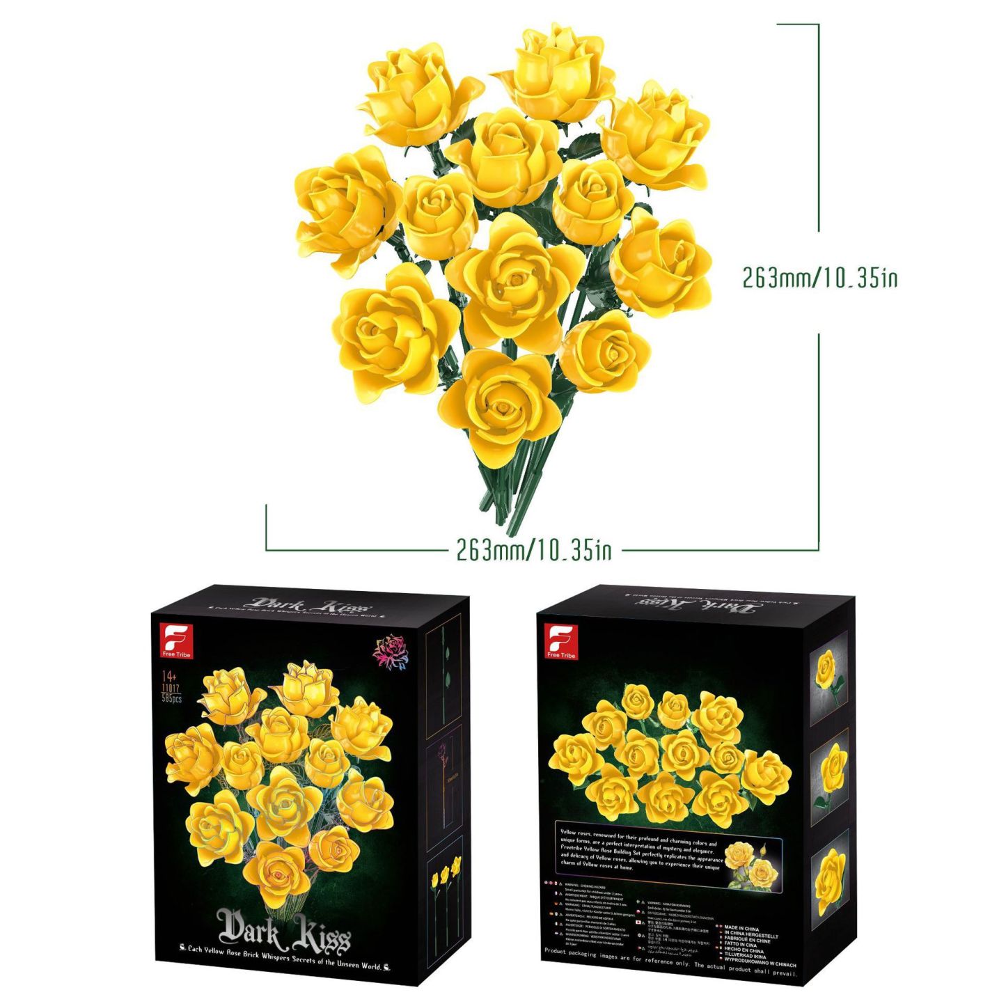 Black Rose Bouquet Building Blocks, Blue Enchantress Eternal Flower Toy Christmas Gift - Get Photo Blanket