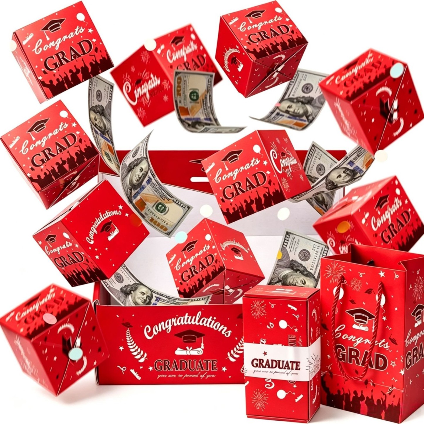 Graduation Explosion Gift Box Graduate Surprise Gift Boxes Exploding for Money Cash Holder for Congrats Grad Party