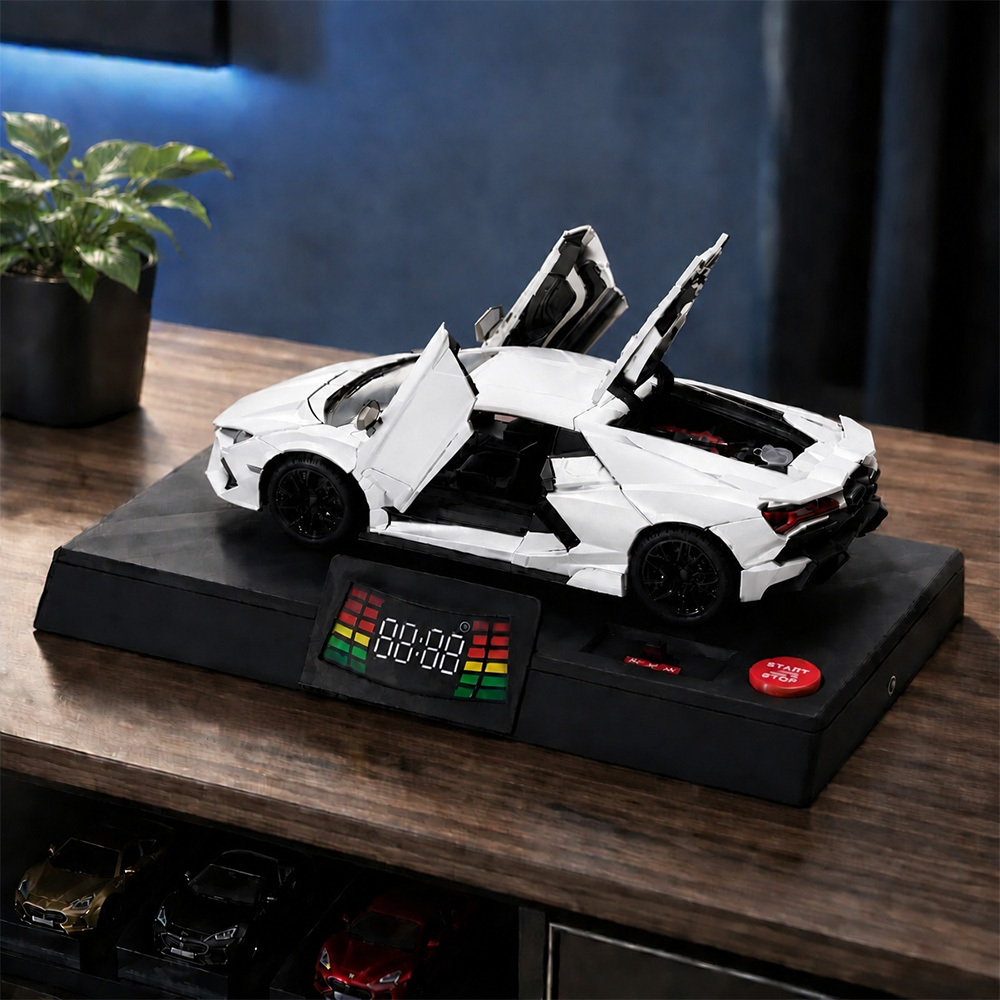 Hypercar Alarm Clock with Engine Sound, Exhaust Effect & LED Lights Collectibles and Decor Gift