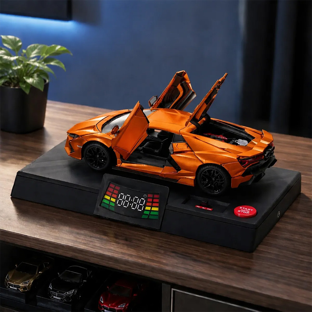 Hypercar Alarm Clock with Engine Sound, Exhaust Effect & LED Lights Collectibles and Decor Gift
