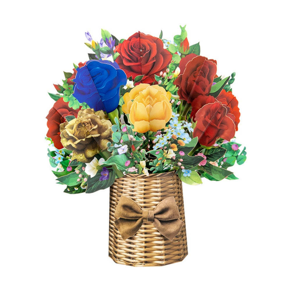 3D Greeting Card Flower Bouquet Card Mother's Day Gifts for Mum - Get Photo Blanket