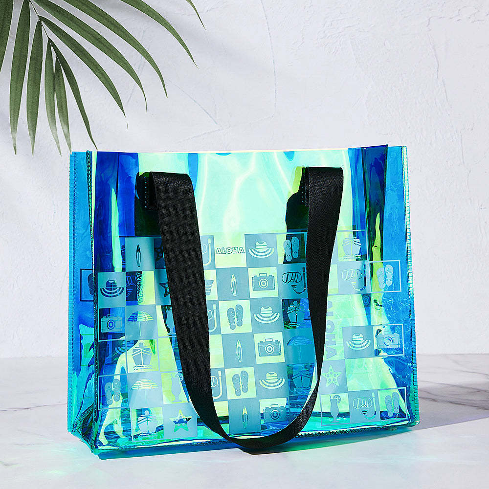 Clear Illusion Laser Handbag PVC Waterproof Gift Bag - Get Photo Blanket