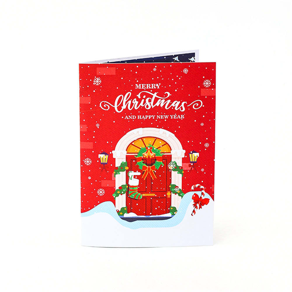Christmas 3D Pop Up Card Christmas House Greeting Card - Get Photo Blanket