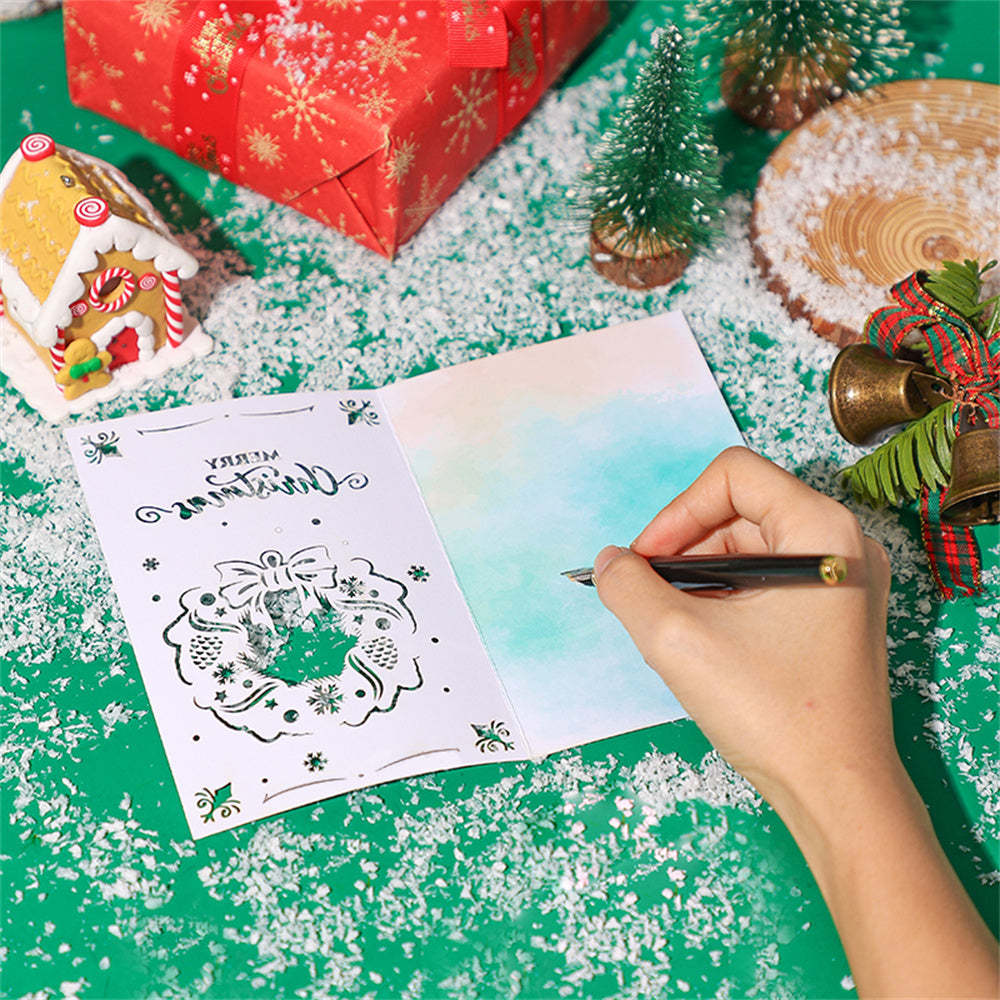 Christmas 3D Pop Up Card Hollow Christmas Greeting Card - Get Photo Blanket