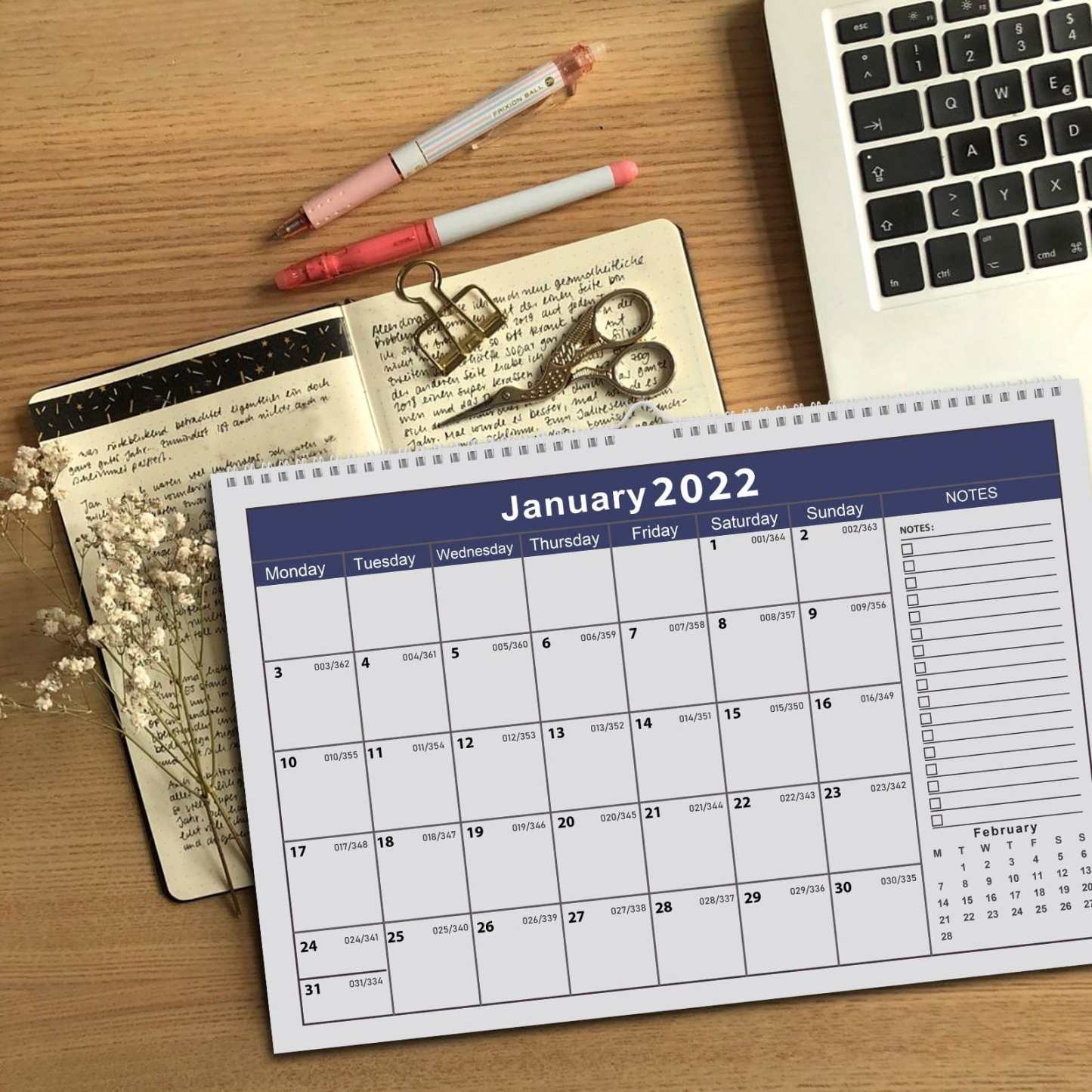 2022 Full Year Calendar Poster Wall Calendar Chart Daily Schedule Table Planner Calendar Gifts - Giftlab