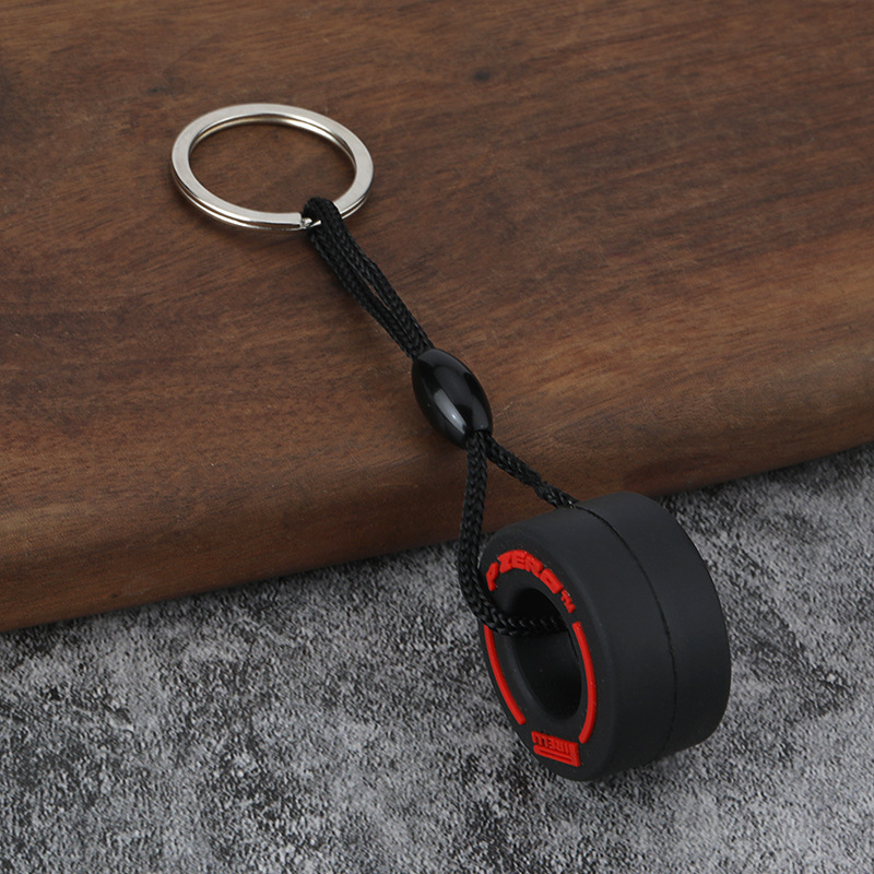 Red Tire Keychain PVC Soft Rubber