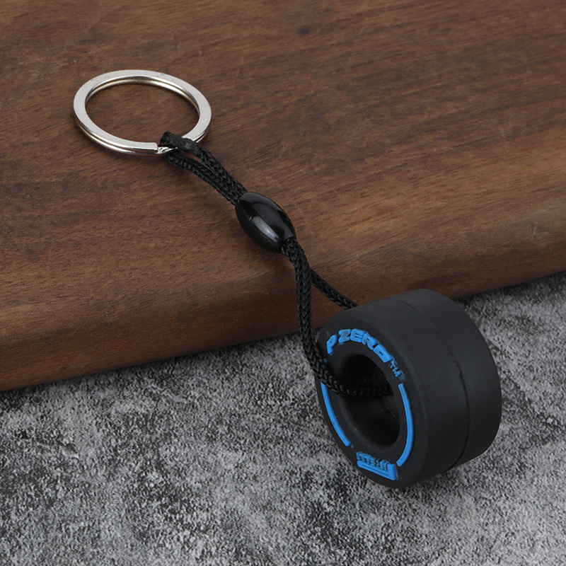 Blue Tire Keychain PVC Soft Rubber