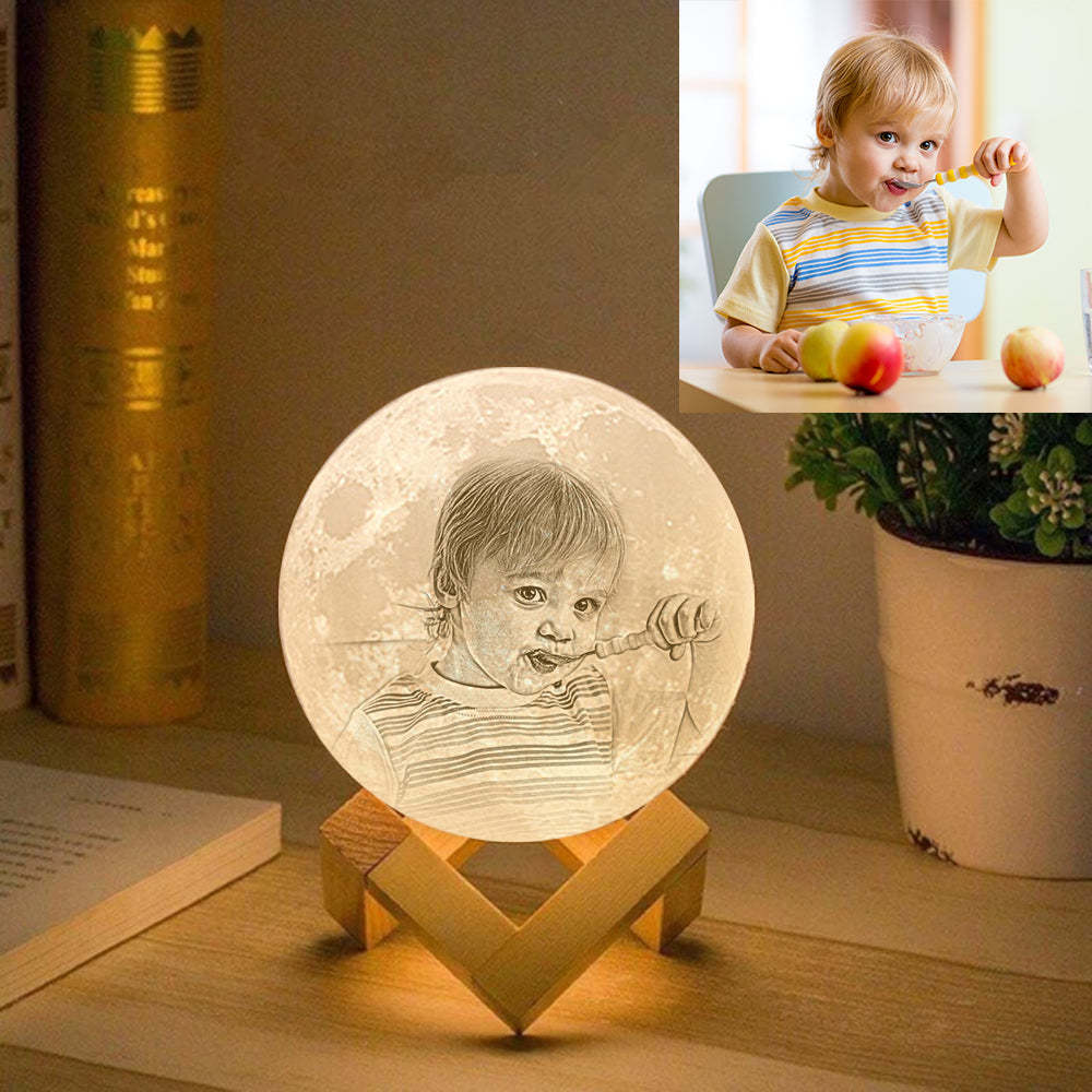 Personalized Creative 3D Print photo Moon Lamp, Engraved Lamp(10CM-15CM) - Get Photo Blanket