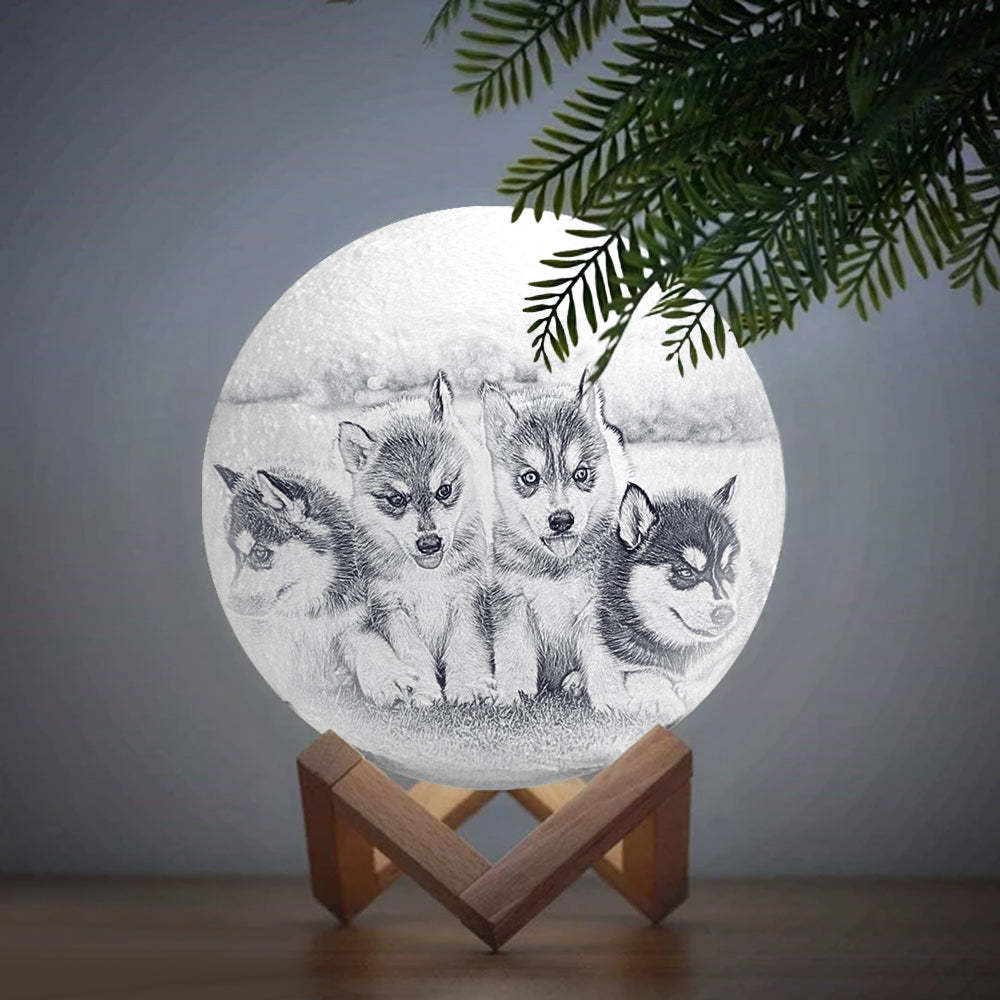 Wedding Gifts Custom Moon Lamp With Photo Personalized Engraved 3D Printing Light - Get Photo Blanket