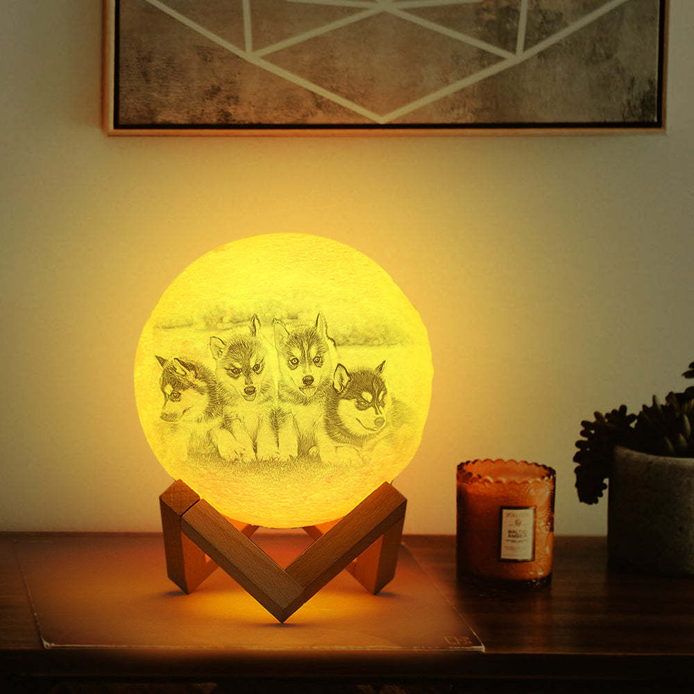 Wedding Gifts Custom Moon Lamp With Photo Personalized Engraved 3D Printing Light - Get Photo Blanket