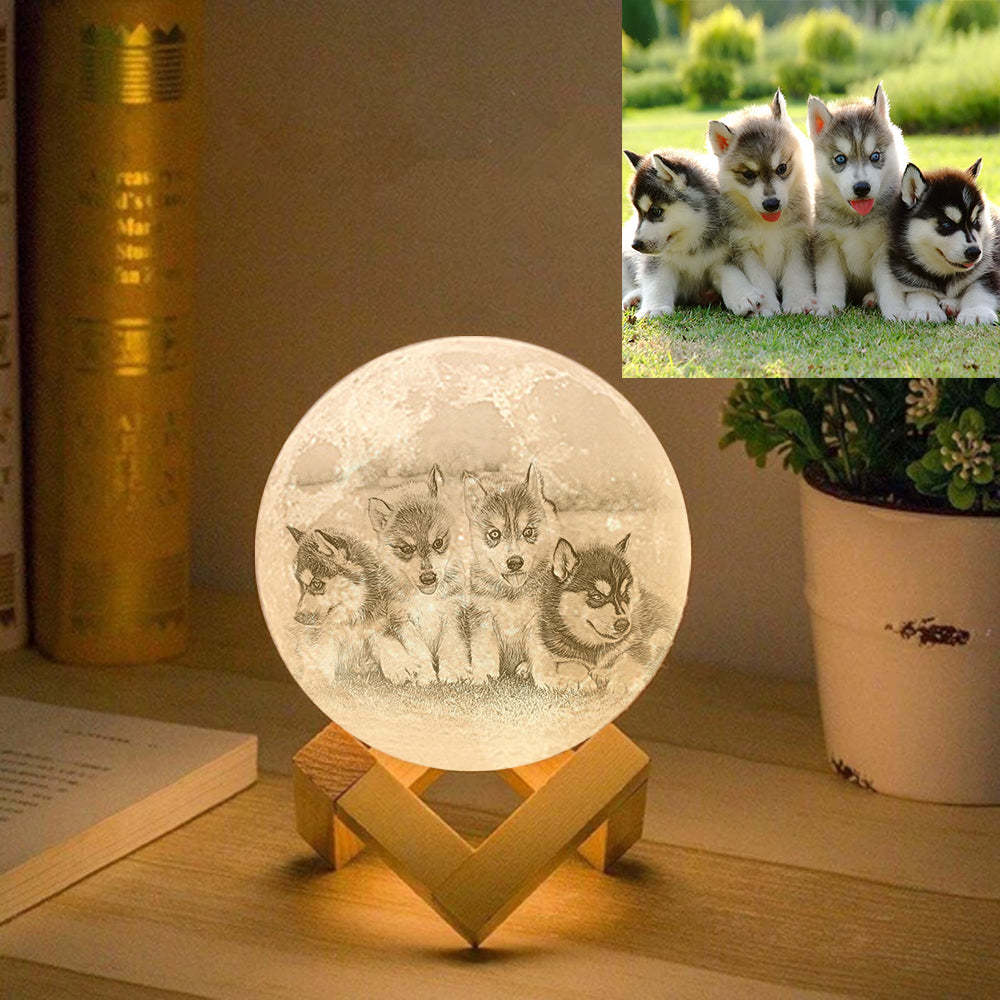 Wedding Gifts Custom Moon Lamp With Photo Personalized Engraved 3D Printing Light - Get Photo Blanket