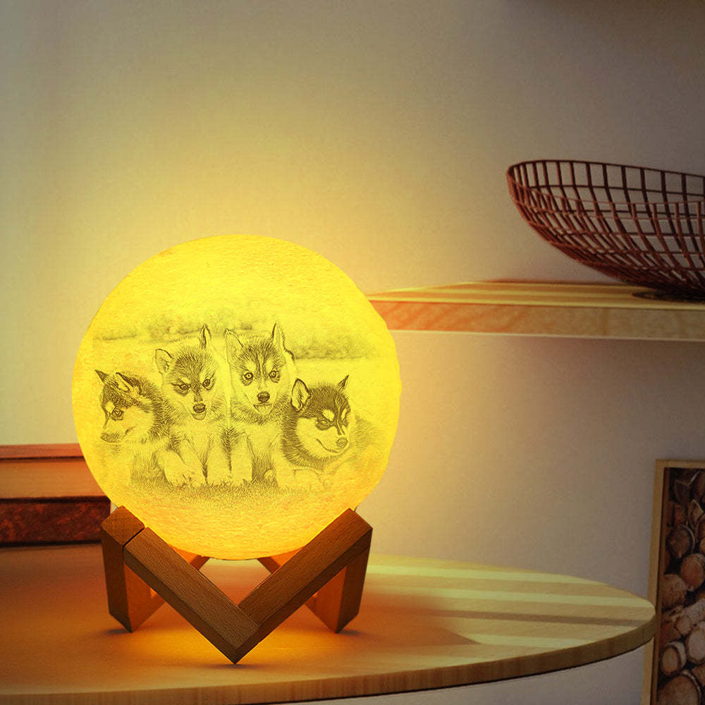 Wedding Gifts Custom Moon Lamp With Photo Personalized Engraved 3D Printing Light - Get Photo Blanket