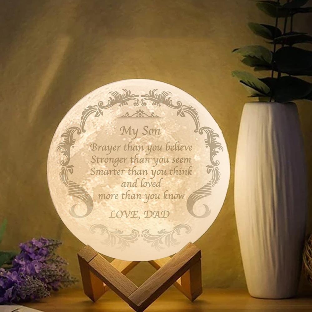 Engraved Moon Lamp, Personalized 3D Moon Lamp Best Gifts - Touch Two Colors 15cm-20cm Available