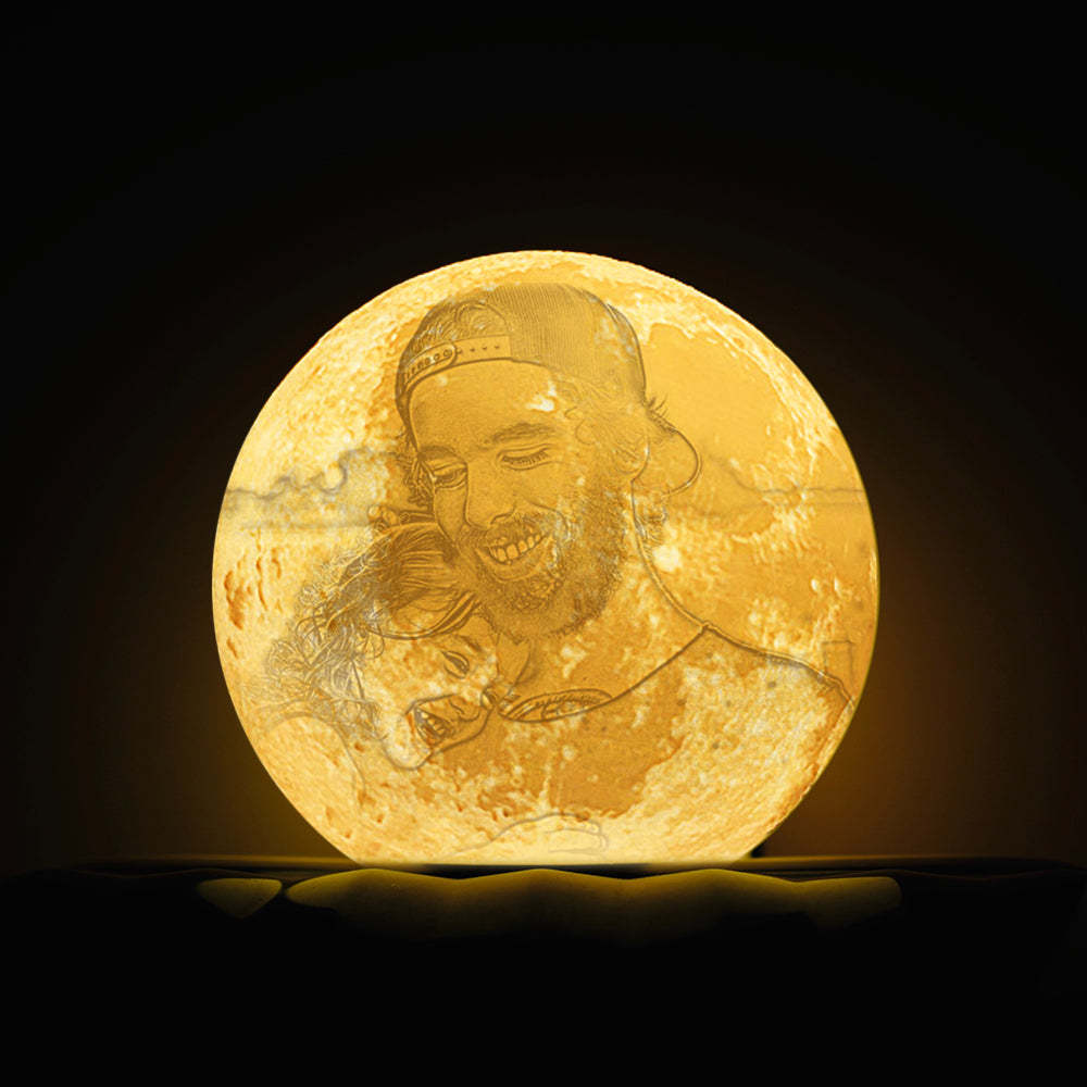 Custom Photo Moon Lamp 10cm-15cm Available - Get Photo Blanket