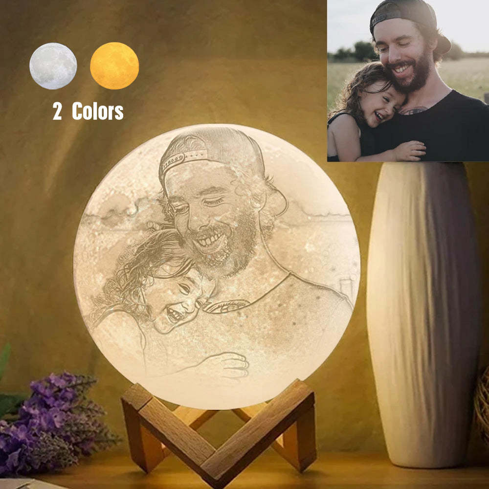 Custom Photo Moon Lamp 10cm-15cm Available - Get Photo Blanket