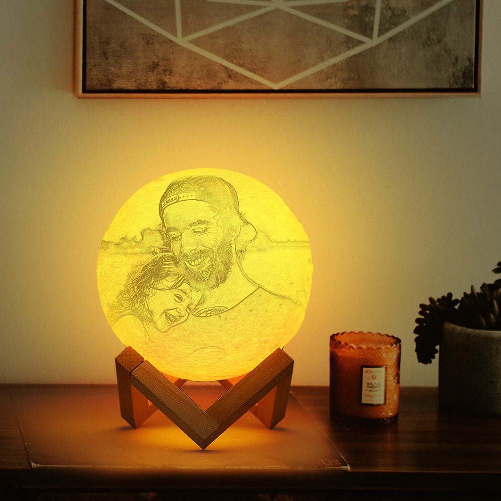 Custom Photo Moon Lamp 10cm-15cm Available - Get Photo Blanket