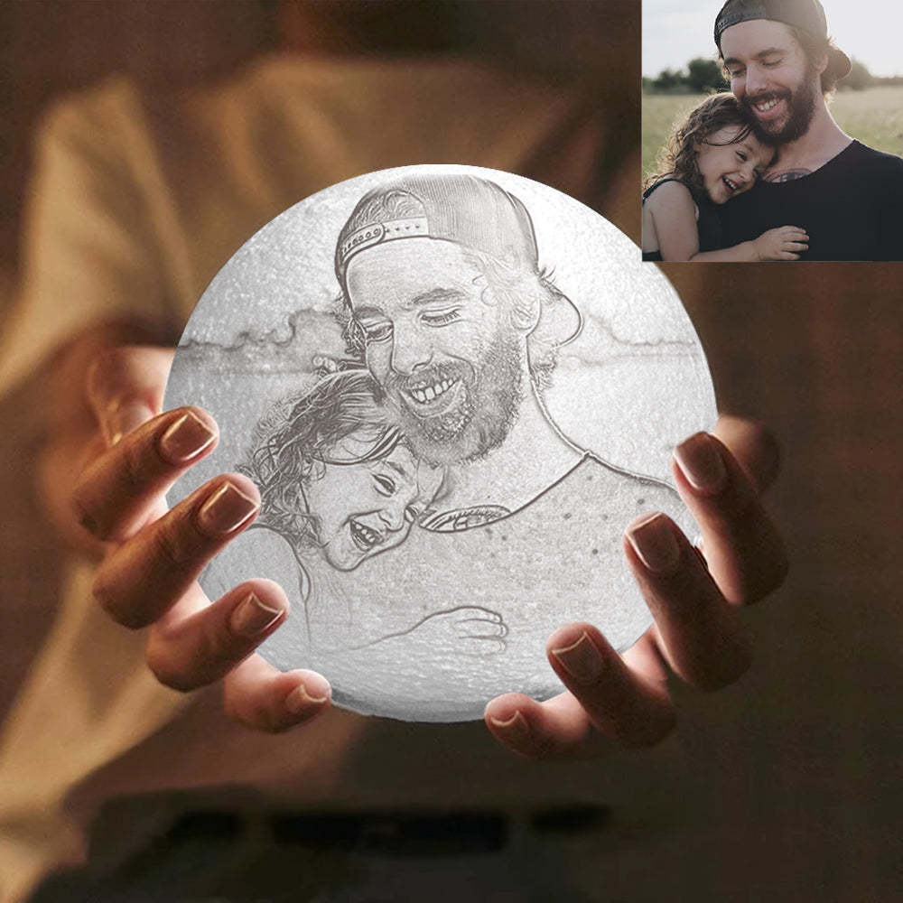 Custom Photo Moon Lamp 10cm-15cm Available - Get Photo Blanket