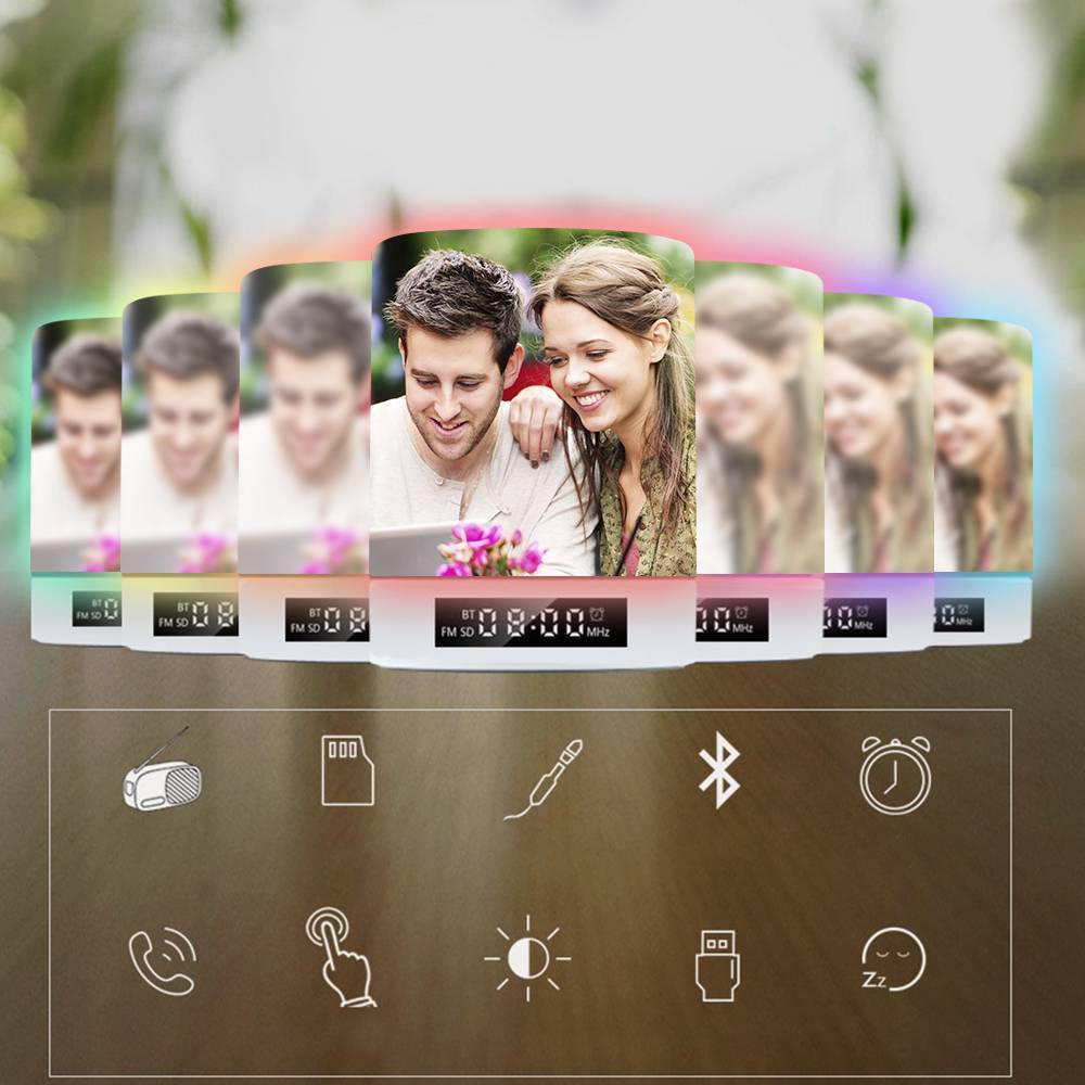 Personalized Sweet Lover Photo Night Lamp, Photo Audio Bluetooth Seven Colors Upgrade Style - Get Photo Blanket