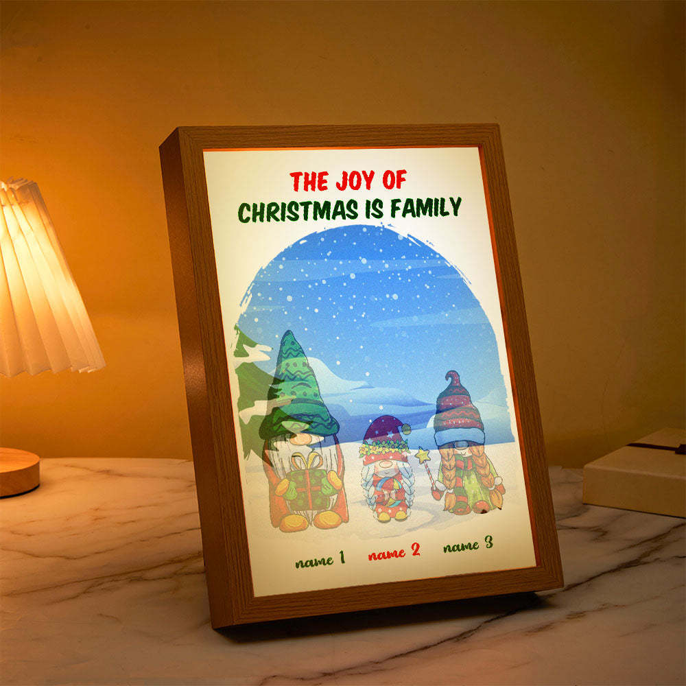Custom Gnome Lamp Personalized Family Clip Art Light Christmas Gifts - Get Photo Blanket