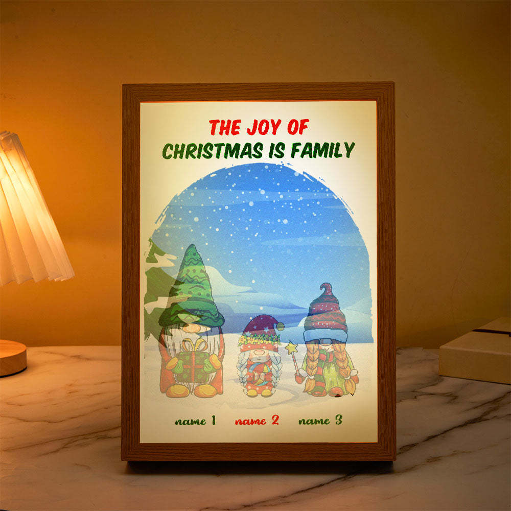 Custom Gnome Lamp Personalized Family Clip Art Light Christmas Gifts - Get Photo Blanket