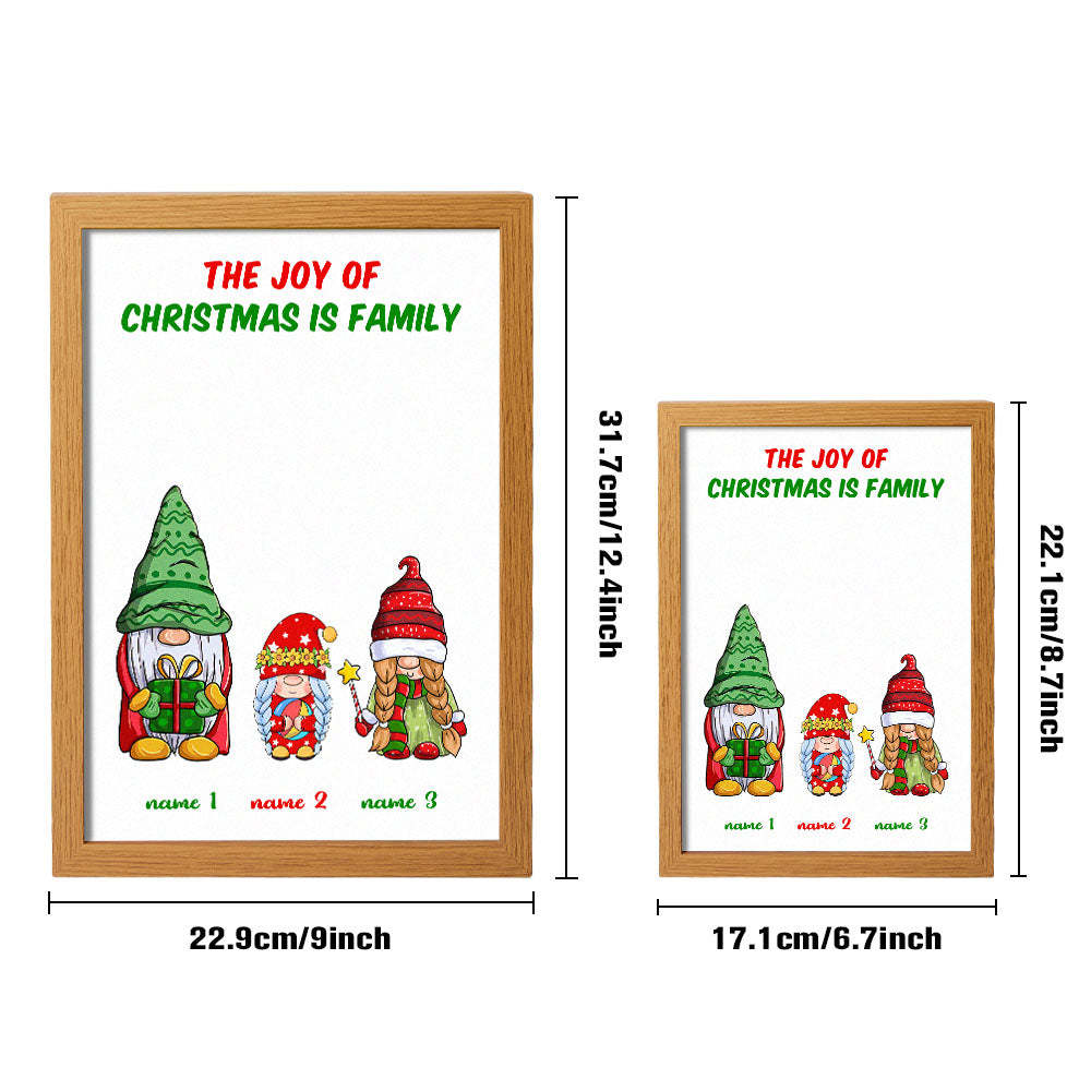 Custom Gnome Lamp Personalized Family Clip Art Light Christmas Gifts - Get Photo Blanket