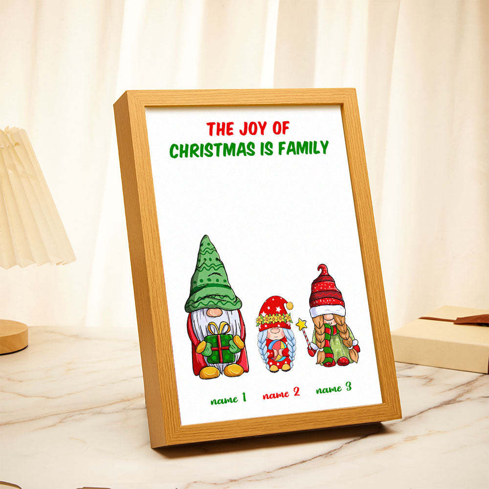 Custom Gnome Lamp Personalized Family Clip Art Light Christmas Gifts - Get Photo Blanket