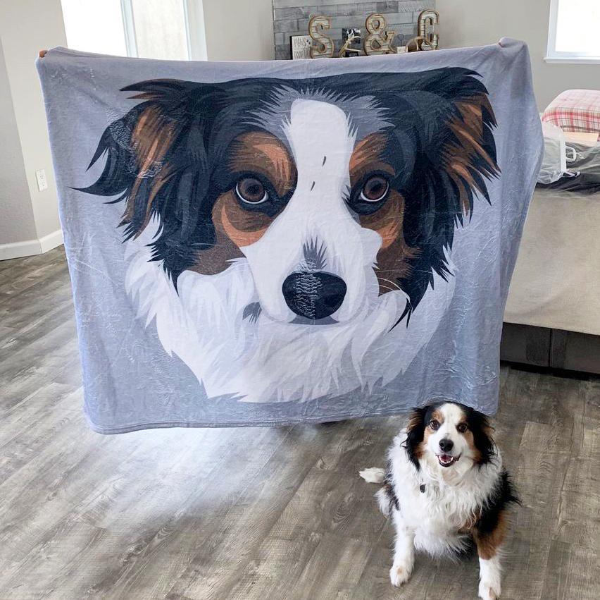 Dog Mom Gift Custom Dog Blanket Pet Blanket Custom Pet Blanket  Pet Photo Blanket Dog Picture Blanket Gifts For Dog Lovers Pets Art Portrait