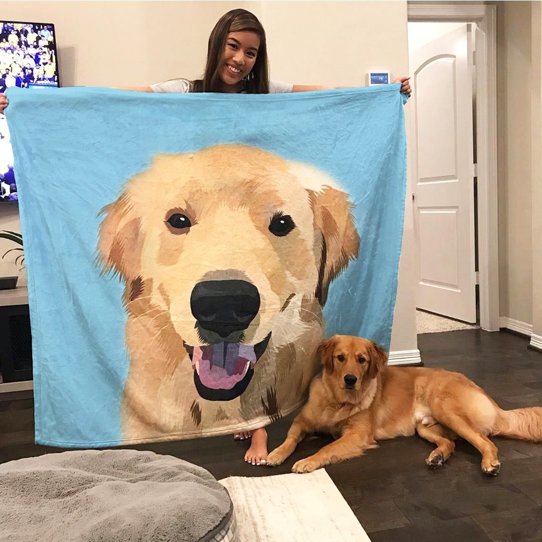 Birthday Gifts For Her Dog Blanket Custom Pet Blanket Printy Pets Pet Photo Blanket Dog Picture Blanket Gifts For Dog Lovers Pets Art Portrait