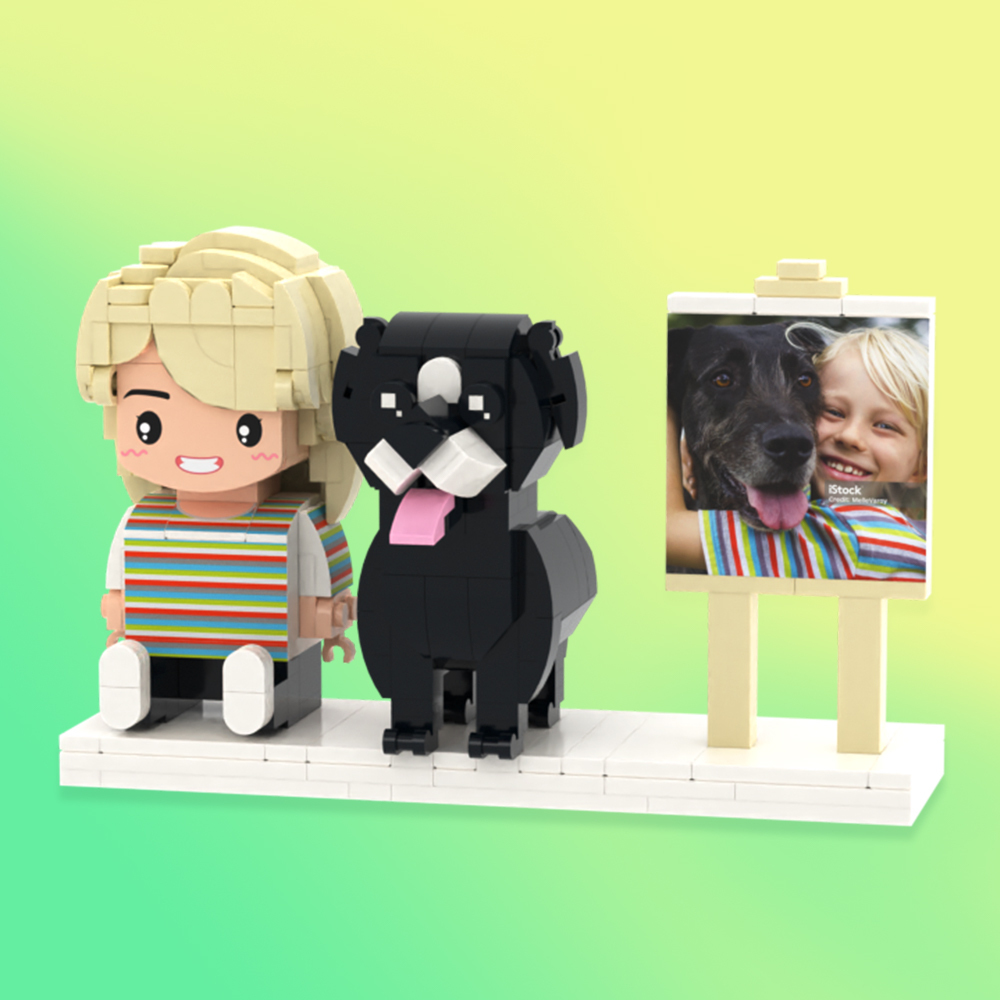 Personalized Full Body 3 People Brick Figures Custom Sitting Brick Figures Universal Interlocking Plastic Toy Christmas Gift - Get Photo Blanket