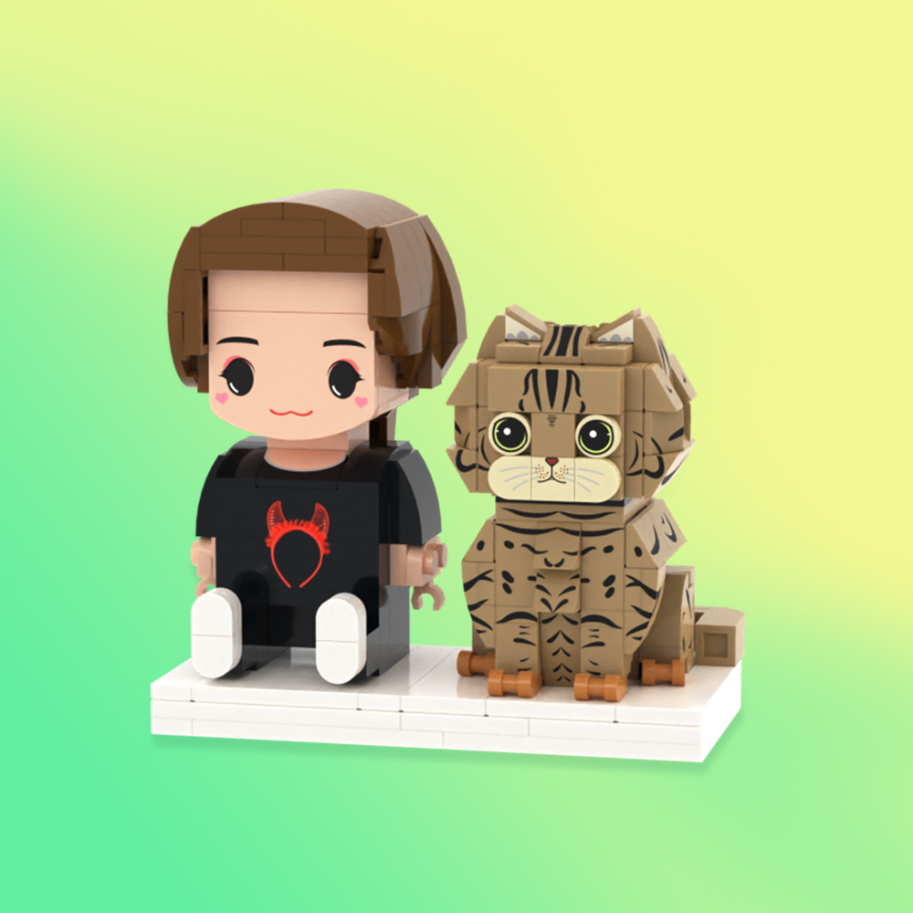 Personalized Full Body 3 People Brick Figures Custom Sitting Brick Figures Universal Interlocking Plastic Toy Christmas Gift - Get Photo Blanket