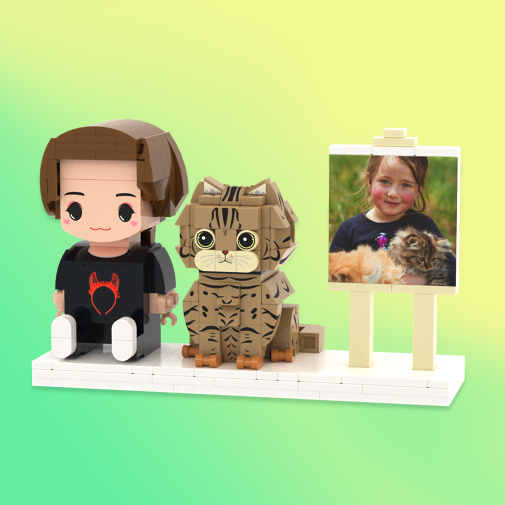 Personalized Full Body 3 People Brick Figures Custom Sitting Brick Figures Universal Interlocking Plastic Toy Christmas Gift - Get Photo Blanket
