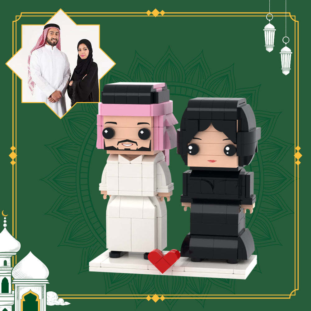 Anniversary Gifts Full Custom 2 People Brick Figures Custom Brick Figures Small Particle Block Toy - Get Photo Blanket