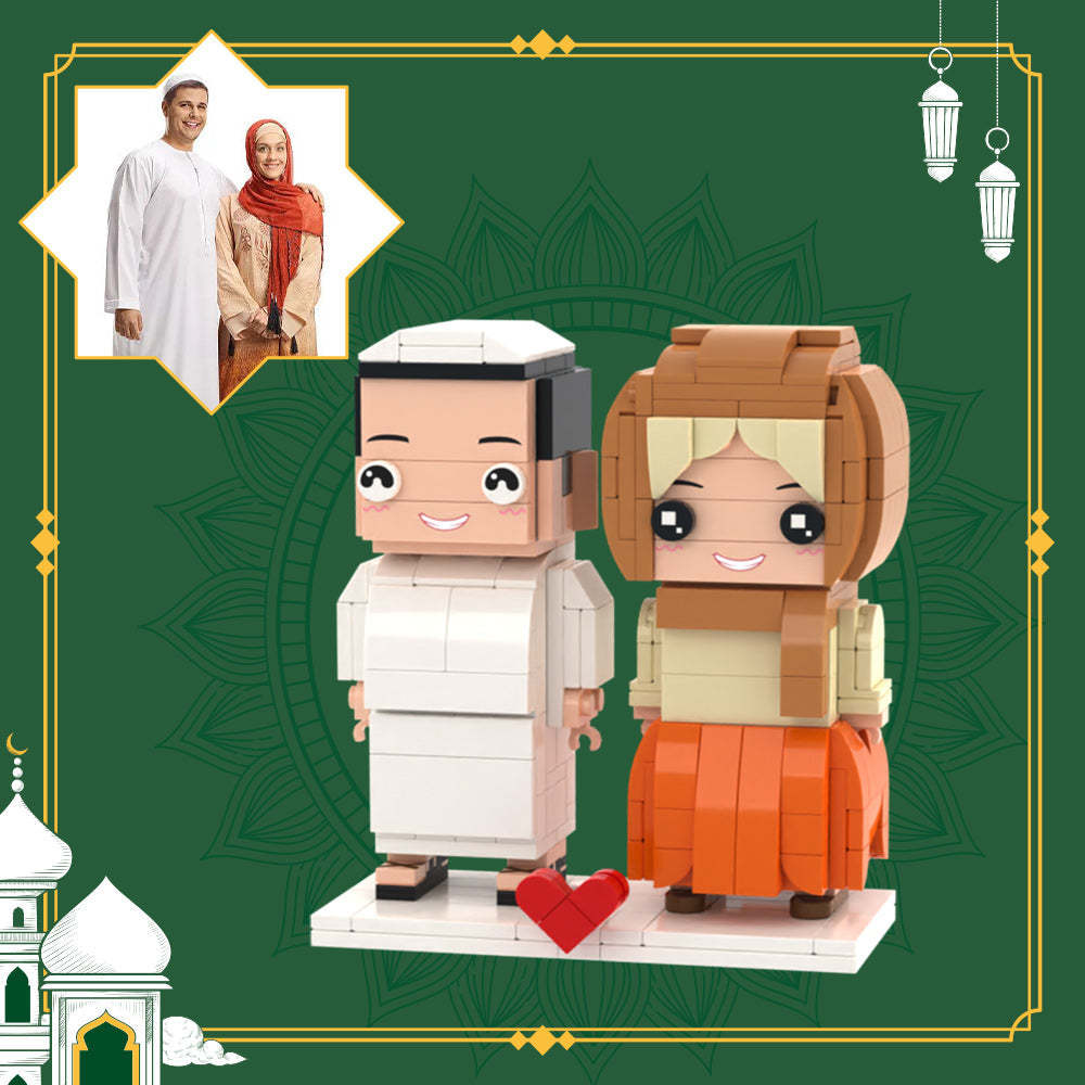 Gifts for Elders Full Custom 2 People Brick Figures Custom Brick Figures Small Particle Block Toy - Get Photo Blanket