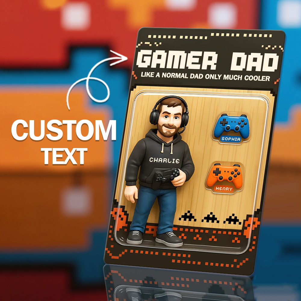 Custom Father's Day Anime Game Card Personalized Game Inspired Card Gift for Dad Father's Day Keepsake - Get Photo Blanket
