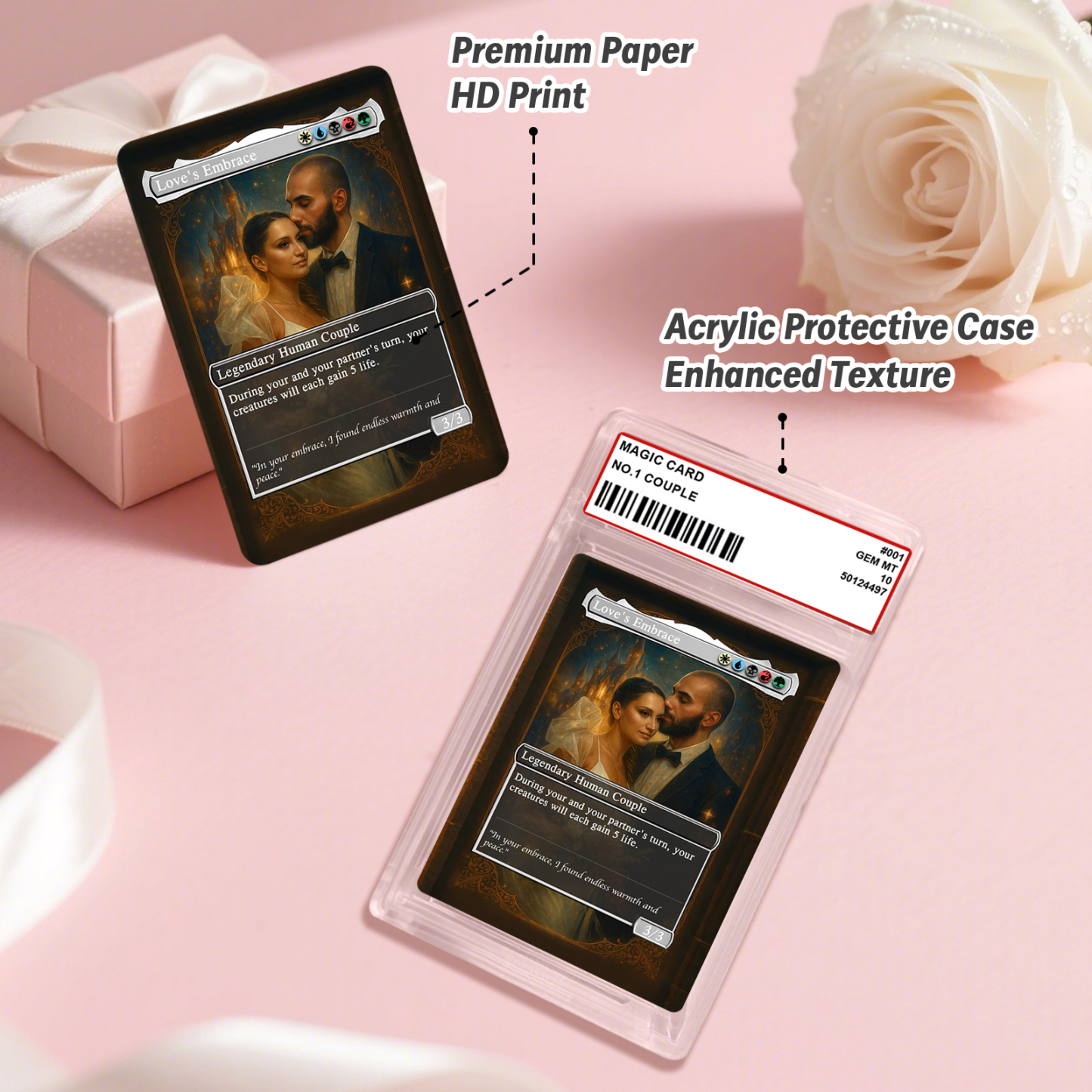 Custom Anime Couples Magic Card Personalized Photo Magic Anime Card Anniversary Gift for Couples - Get Photo Blanket