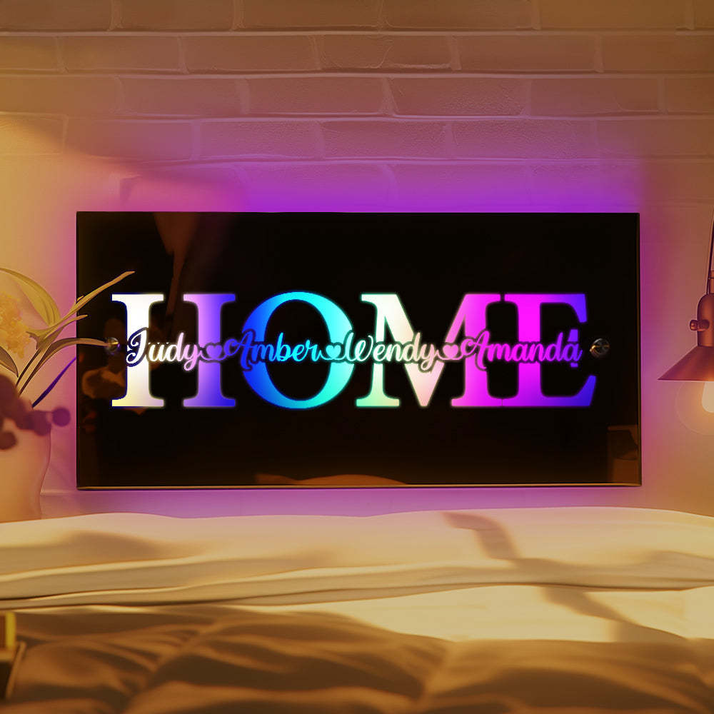 Custom Name Mirror Light Family Love Home Gift - Get Photo Blanket