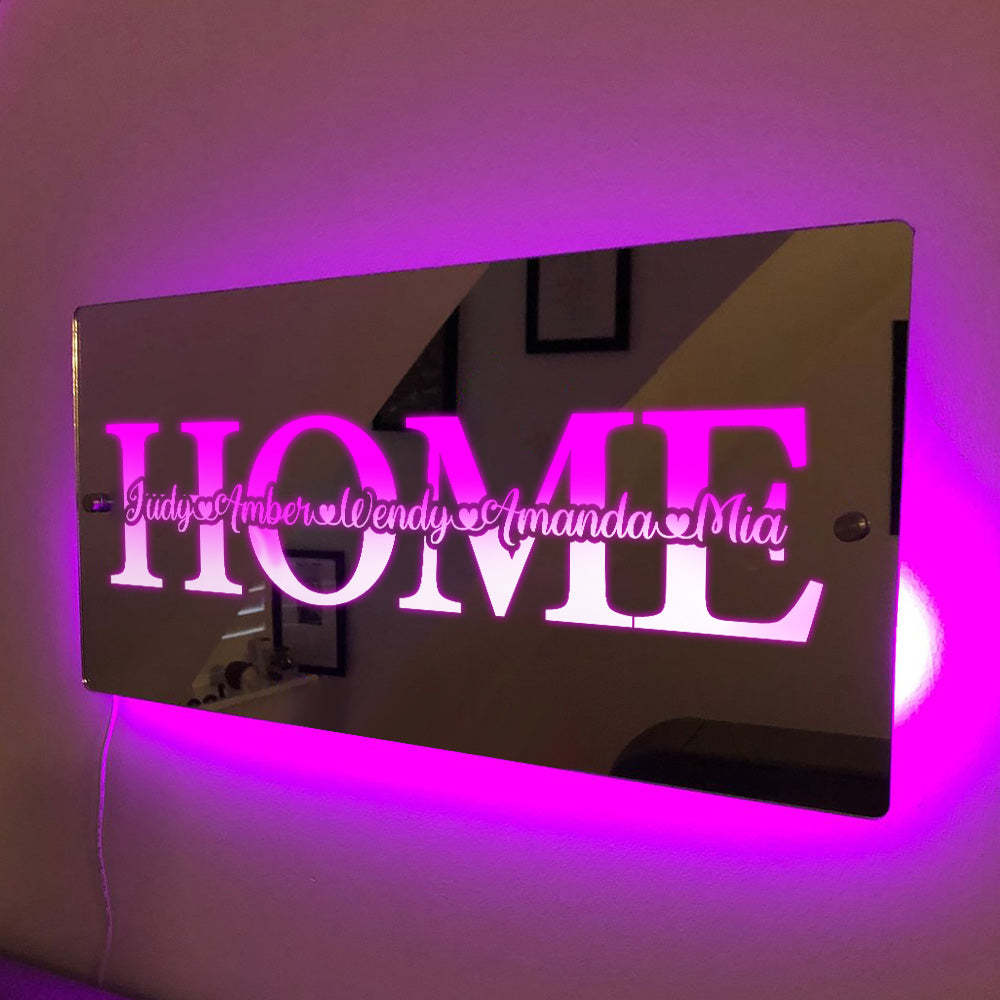 Custom Name Mirror Light Family Love Home Gift - Get Photo Blanket
