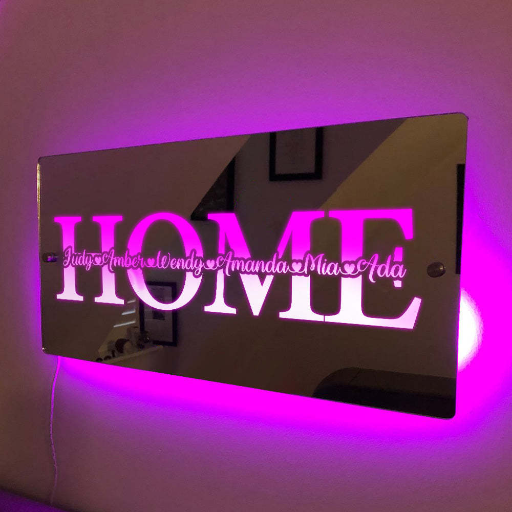 Custom Name Mirror Light Family Love Home Gift - Get Photo Blanket