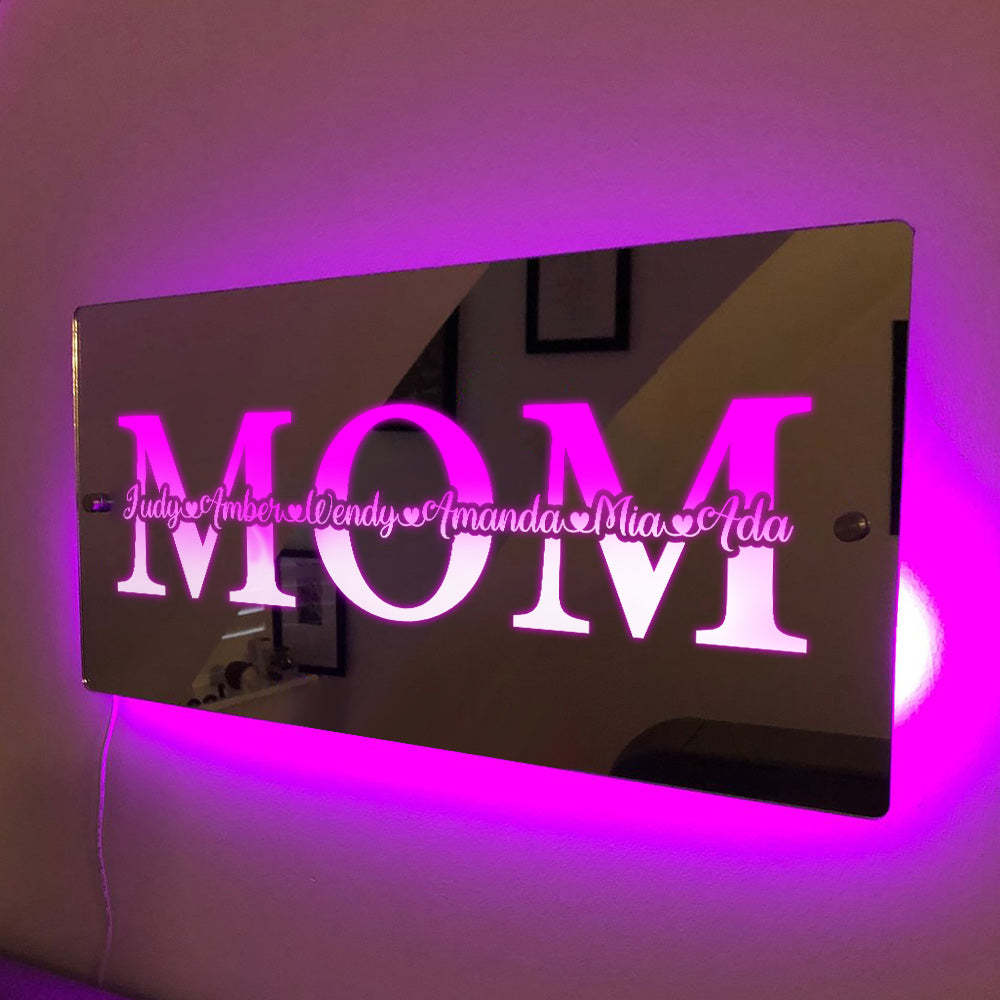 Custom Name Mirror Light Mother's Day Commemorate Gift - Get Photo Blanket